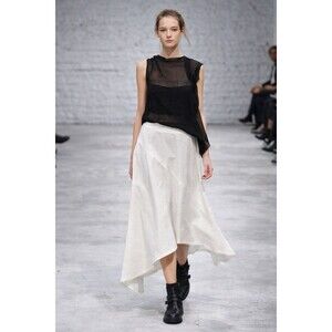 Ivan Grundahl Copenhagen White Asymmetrical Cotton Skirt Size 42/10-12 US New